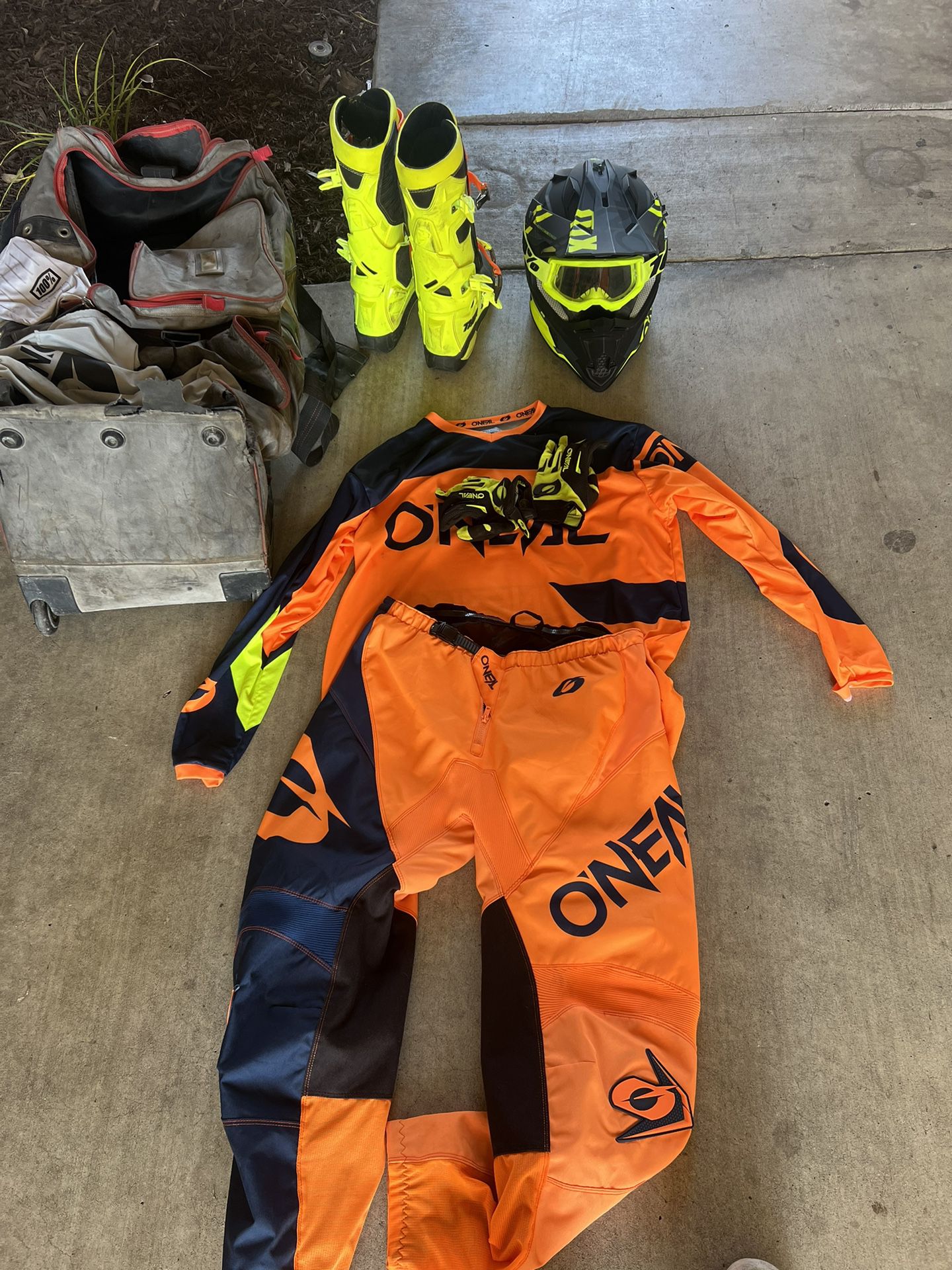 Motocross Gear Helmet, And Boots