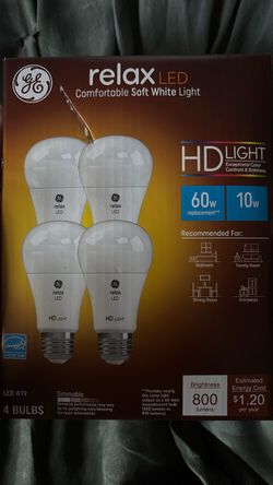 GE led A19 soft white bulbs 4 pack
