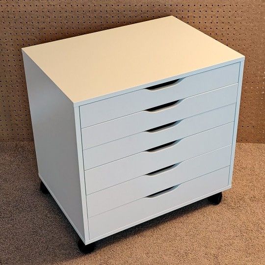 IKEA ALEX Drawer Unit on Casters – White (Like New)