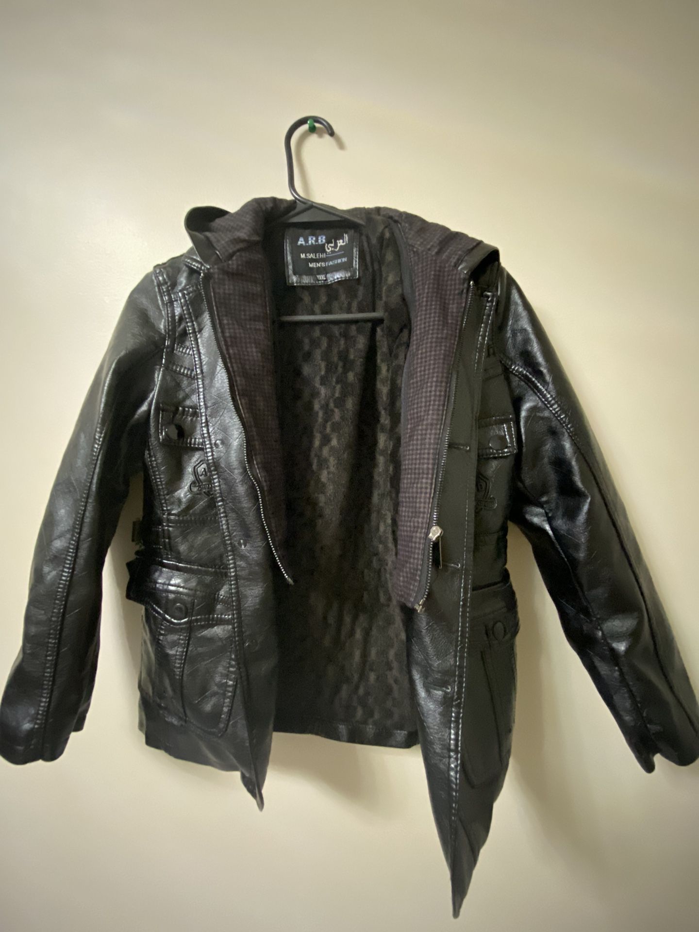 Boys Black Leather Coat 
