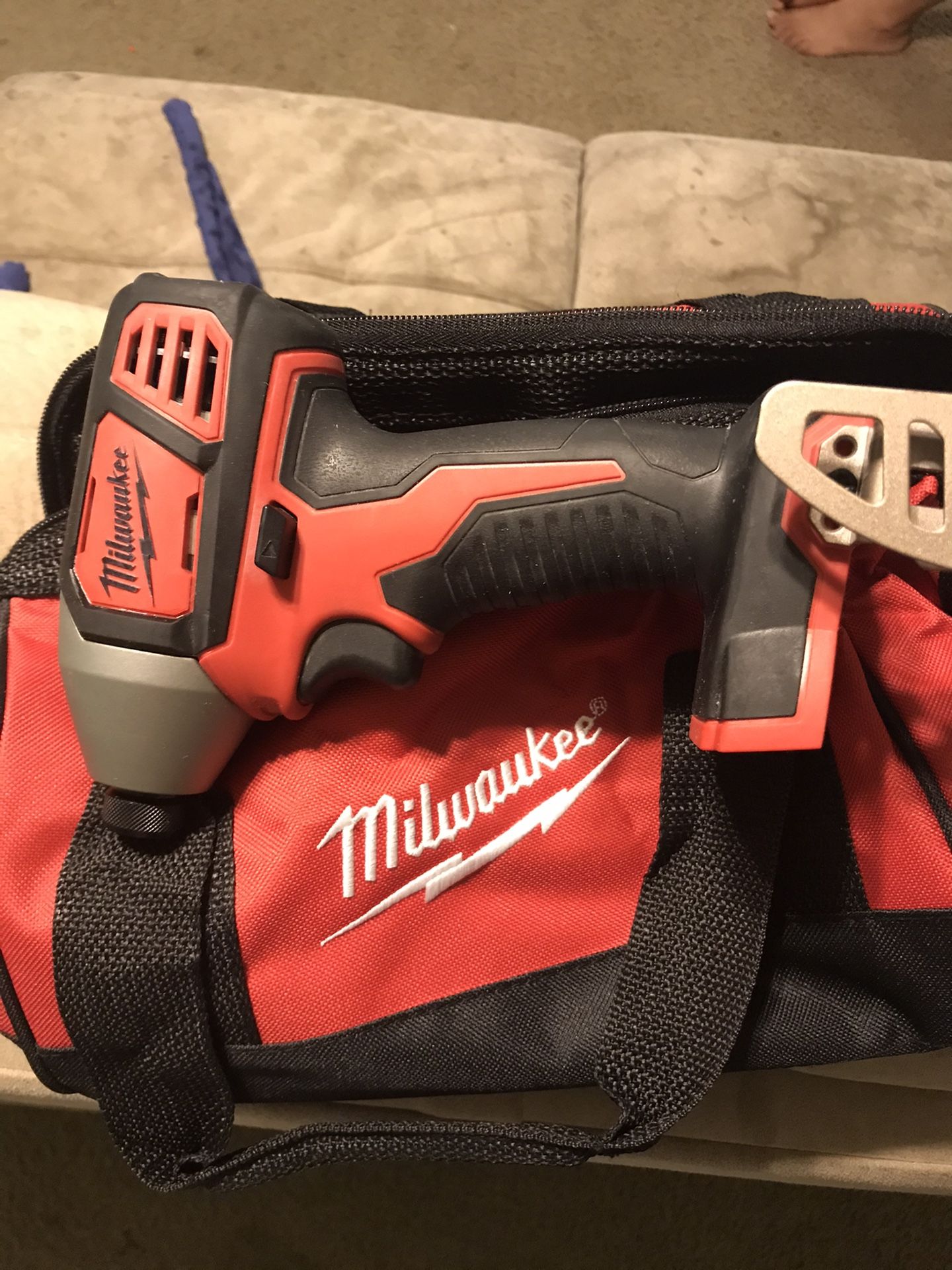 Milwaukee impact drill with bag