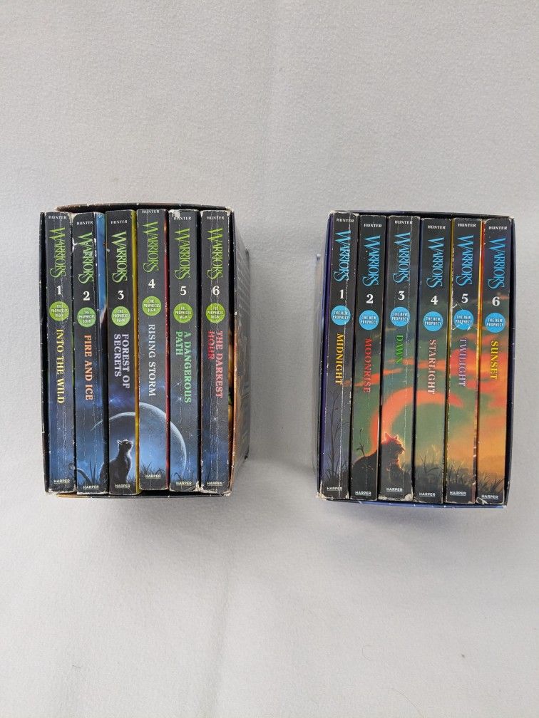 WARRIOR Series 1 and 2 Book Set: The Prophecies Begin & the New Prophecy by Erin Hunter - Cats Novels all books complete