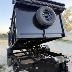 New 14ft Long Scissor Lift Heavy Duty Hydraulic Dump Trailer With Accessories 🥇