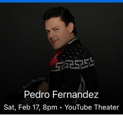 Pedro Fernandez Floor Seats - YouTube Theater 
