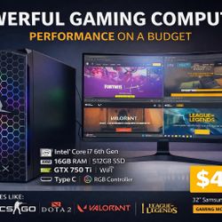 Gaming Desktop i7 16gb Ssd512 Gtx 750ti 