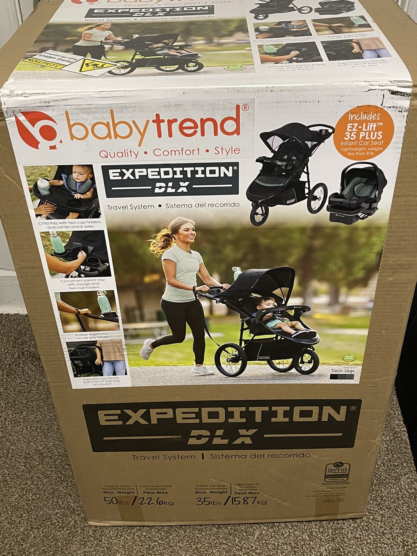 Baby Trend Expedition DLX Jogger Travel System with Car Seat