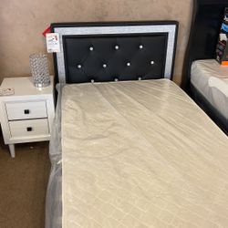 Espresso & Silver Twin Bed Frame