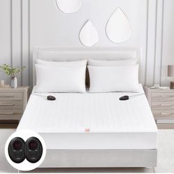 Bwarm Electric Heated Mattress Pad Queen Size, 60" x 80", Bed Warmer, 9 Heat Settings