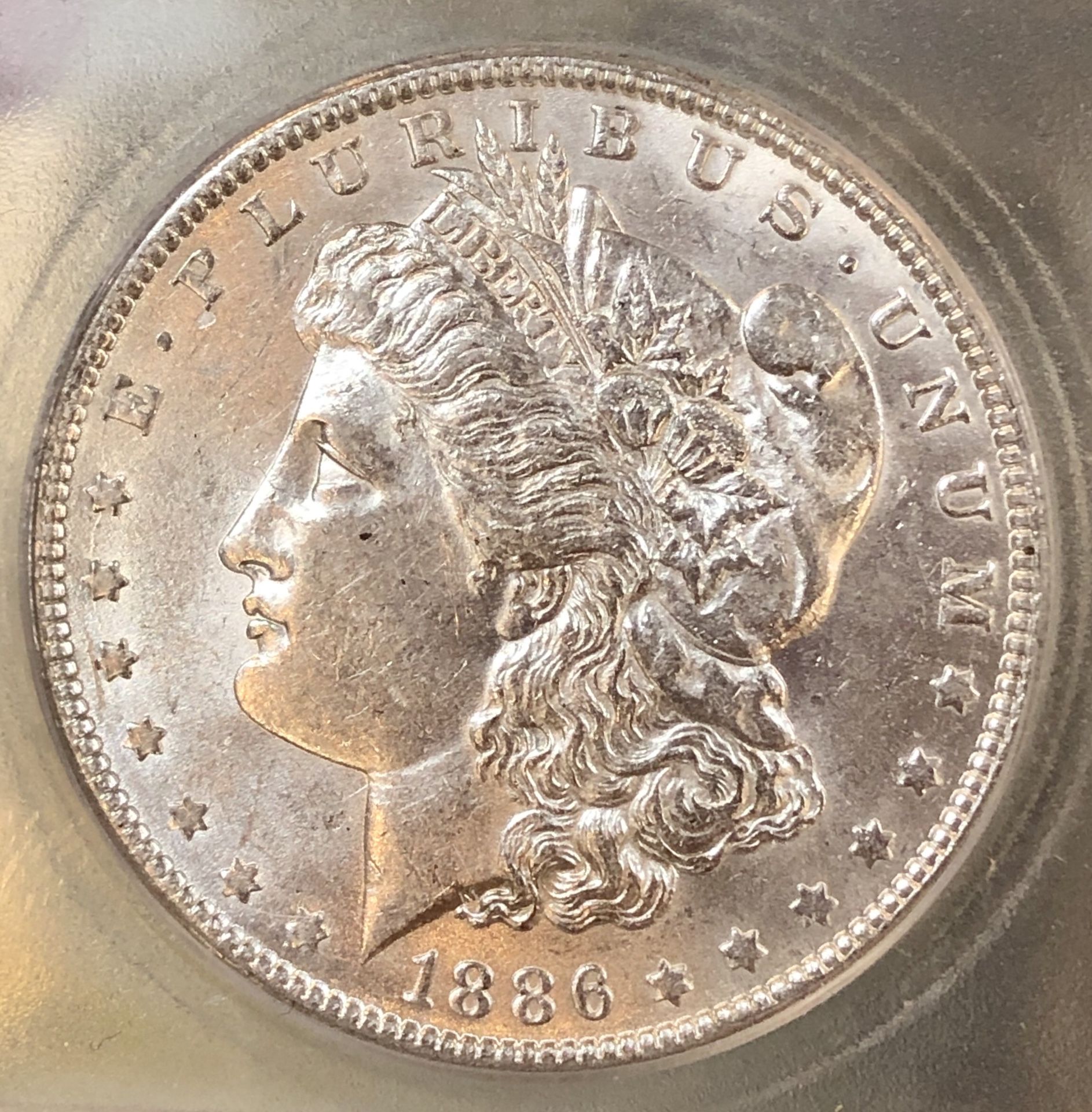 1886-O Silver Morgan Dollar 💵 $ ICG MS-61