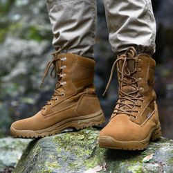 Men’s Tactical Boots, Combat Boots Durable Suede Leather Military Work Boots