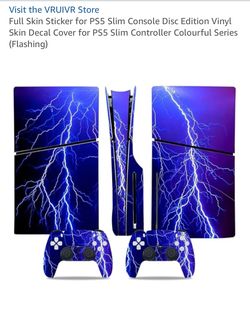 Blue Lighting Decal For The Ps5 Slim Disk 