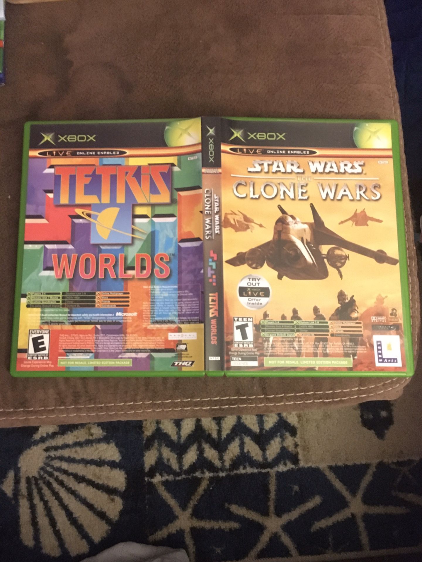 Xbox Star Wars The Clone Wars and Tetris Worlds Combo
