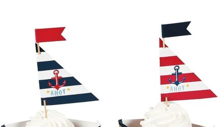 50 Nautical Cupcake Topper Decoration