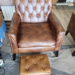 Pairs of cushions living room chairs with foot stool