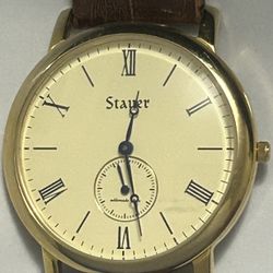 ⌚Stauer Ultimate Slim 21220-3ATM  Quartz Analog-Men's-New Battery -Works!