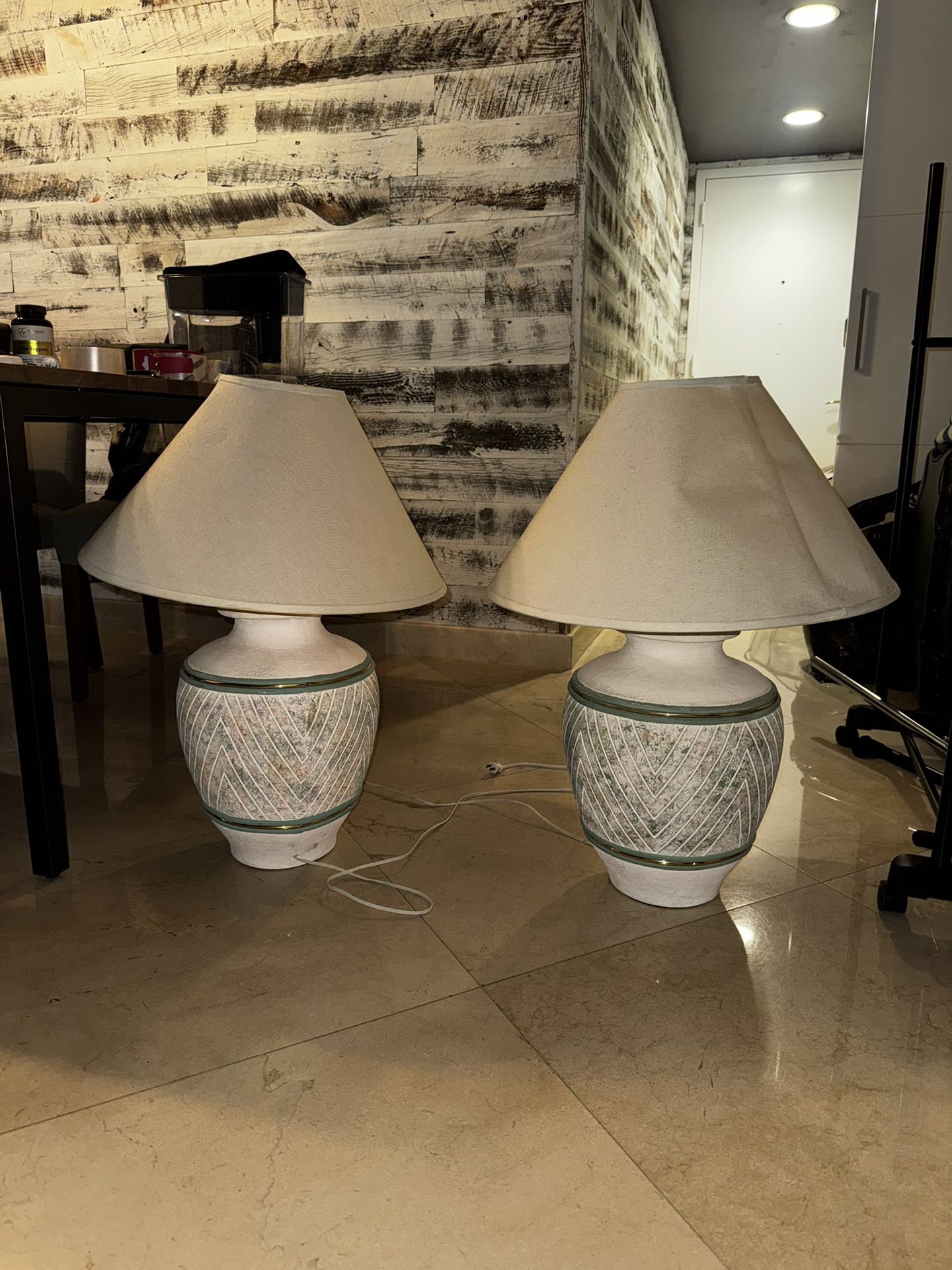 Pair Of Big Vintage Ceramic Lamps