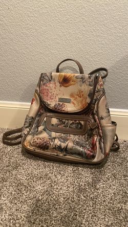 Floral Faux Leather Mini Backpack