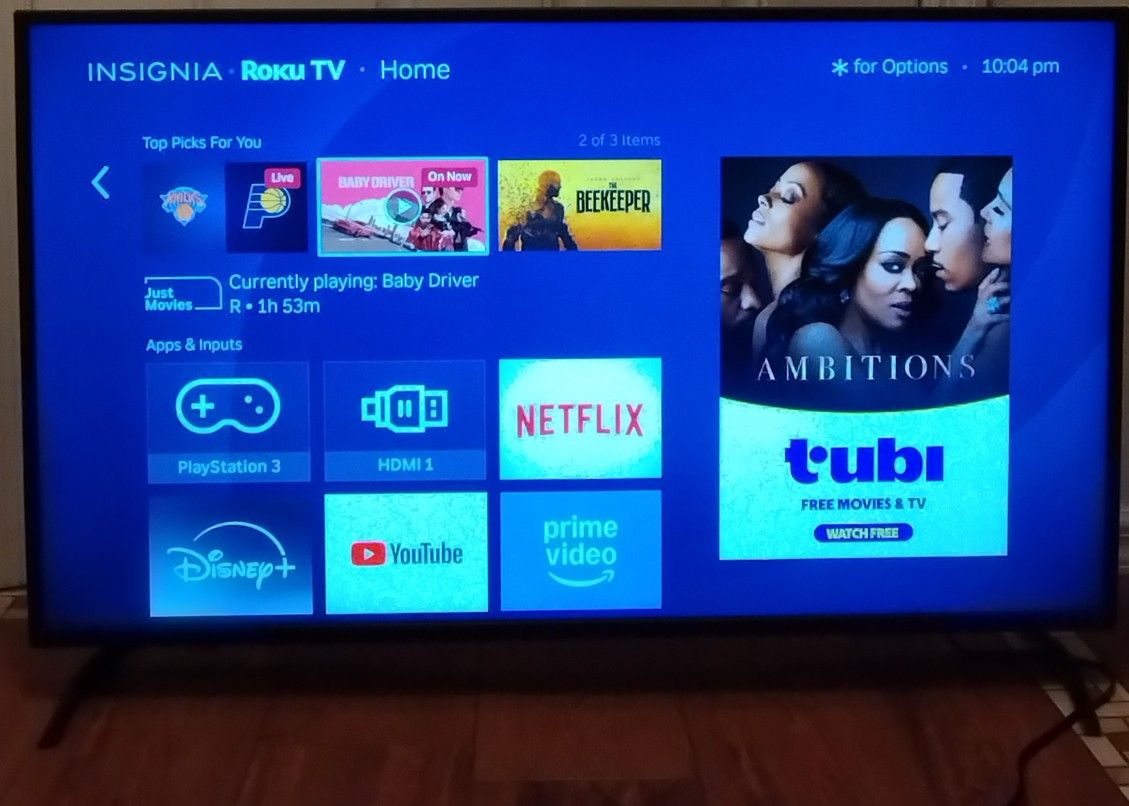 Insignia 4K ROKU 43 INCH TV WITH UNIVERSAL REMOTE FIRM $80