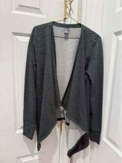Woman’s small dark gray light weight open jacket