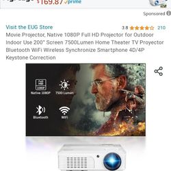 Projector With 100in Screen Asking 250