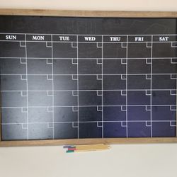 Chalkboard calendar 31 x 21.5 with chalk pencils