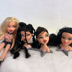 Bratz RARE 1st Edition Head Gamez lot of 4 with a few accessories