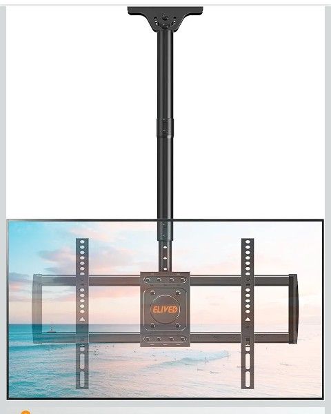 BRAND NEW IN BOX ELIVED Ceiling TV Mount for Most 37-75 Inch TVs, Height Adjustable Full Motion Ceiling Mount