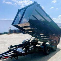 NEW HYDRAULIC DUMP TRAILER 8X4X12 SMOOTH WALLS 