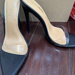 Fashion Nova clear strap backless heels 
 Size 7