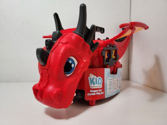 Kid Connection Dragon Car Carrier Playset with Light and Sound, 21 Pieces, Toddler Toys