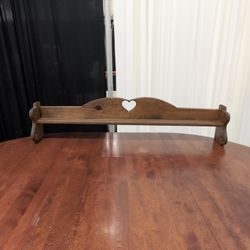 Brown Wood Country Wall Shelf with Heart Cutout