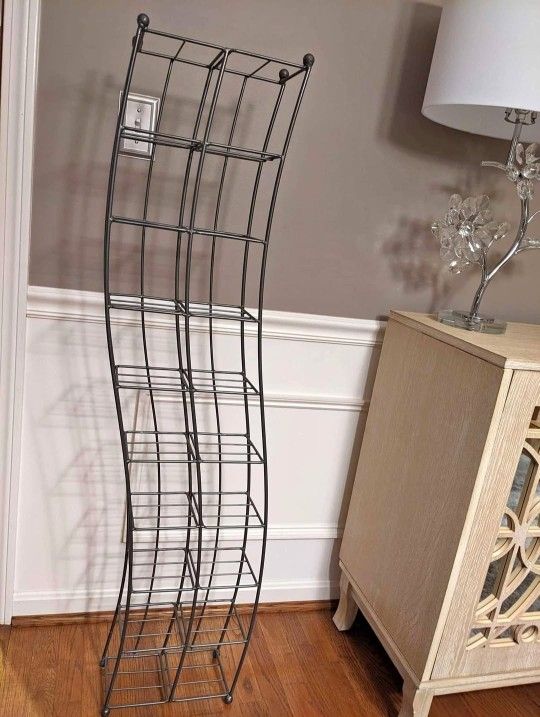 Metal media CD/DVD small books storage display rack