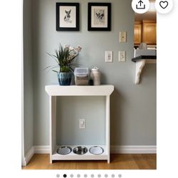 Pet Feeding Console Table White