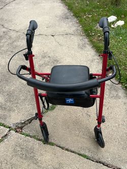 Medline 4-Wheel Rollator Walker with Seat