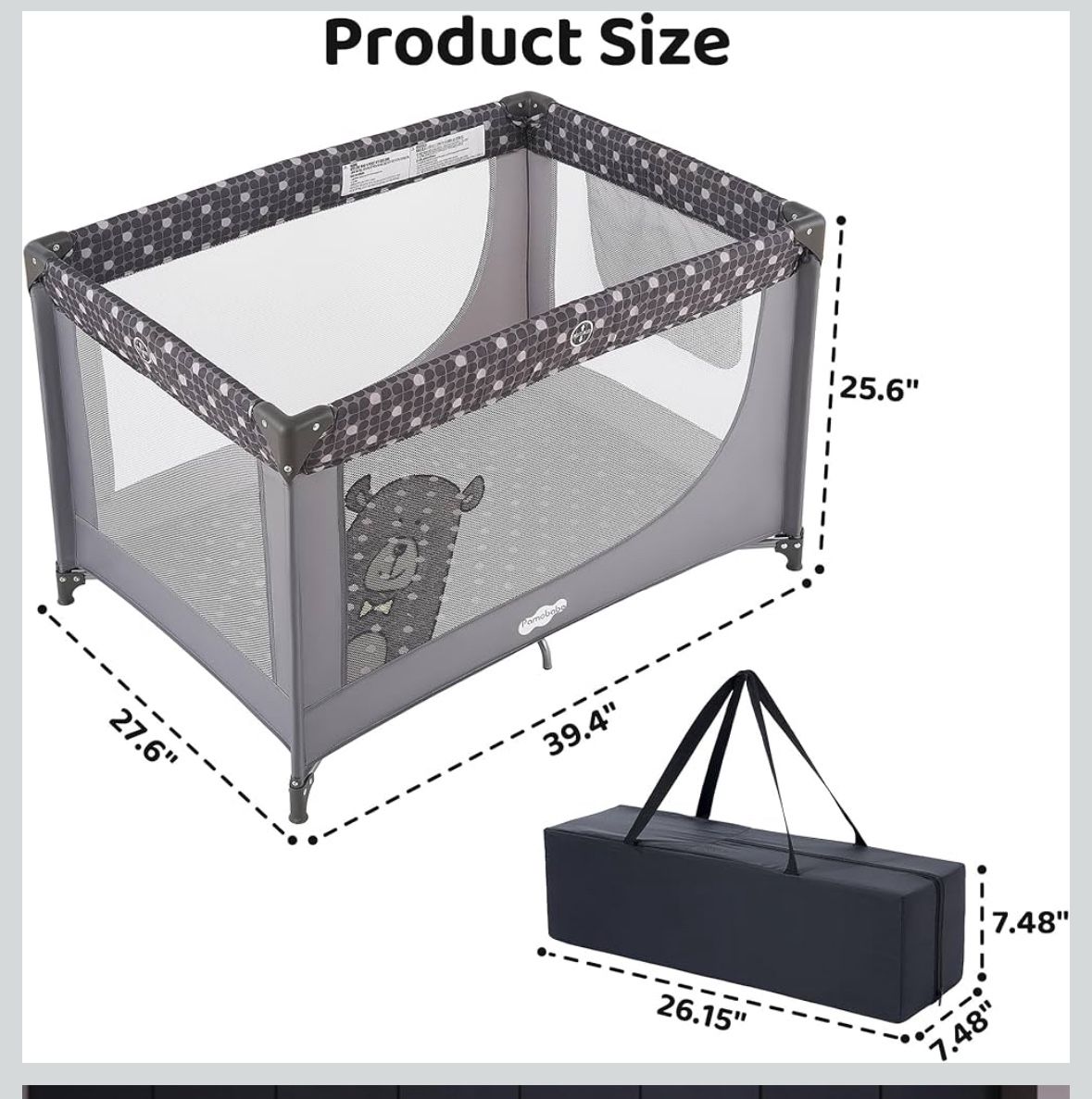 Portable Baby Crib With Mattress 