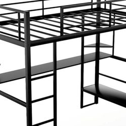 Like New Black Loft Bed
