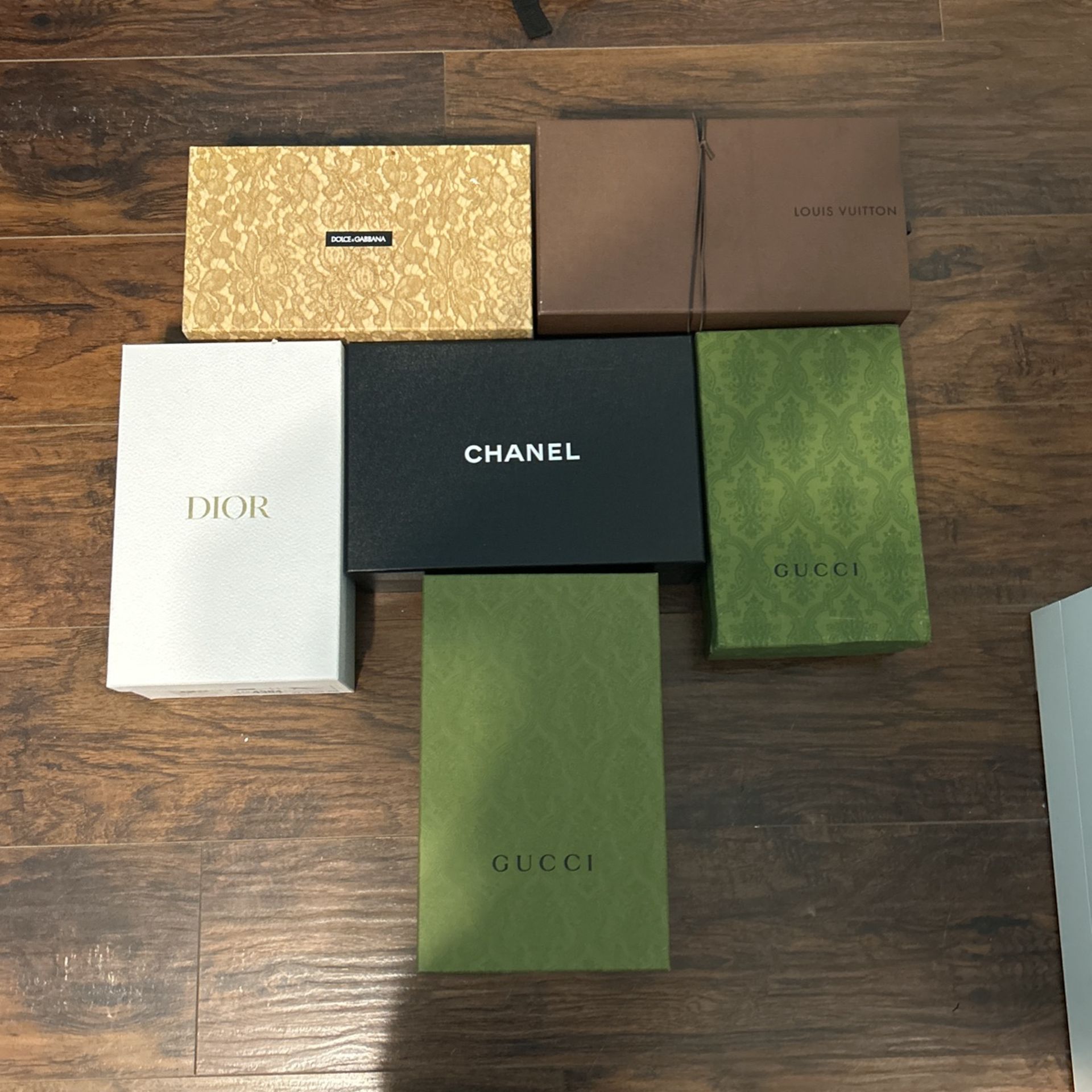 Original Dior, Chanel, Gucci, Louis Vuitton, & Dolce& Gabbana Shoe Boxes
