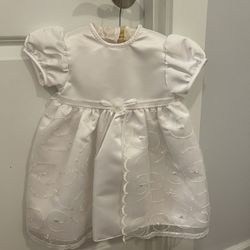 Baby Girl New Dress Size 18 M White