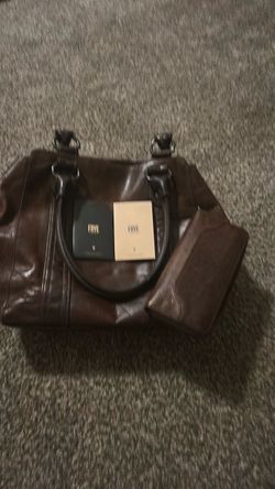 Frye Dark Brown Leather Handbag with Wallet