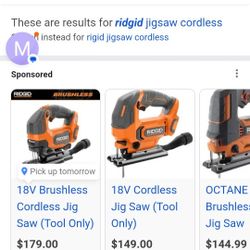 Rigid Jigsaw Brushless Brandnew