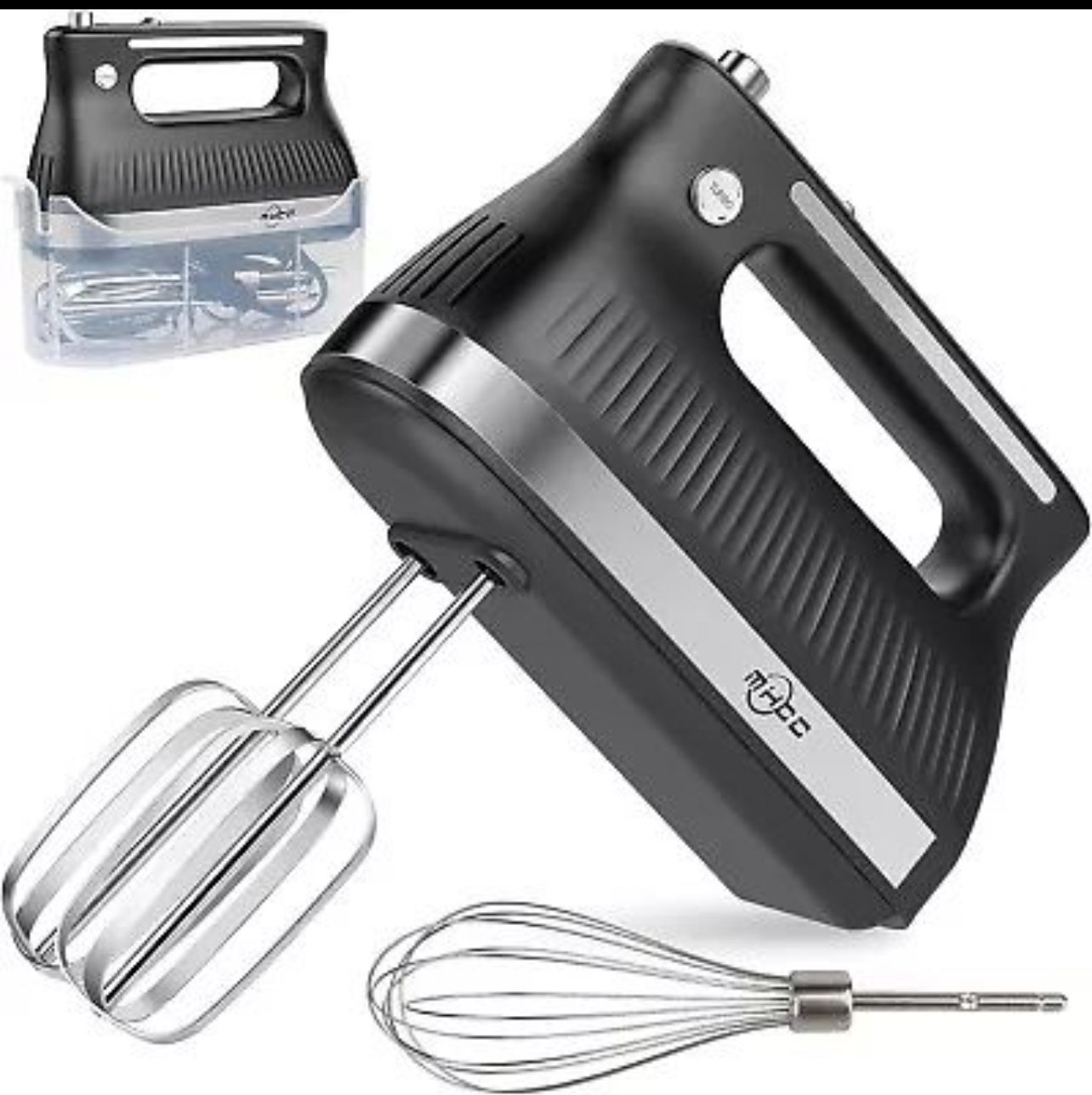 250-Watt 5-Speed​ Electric Hand Mixer with Snap-On Storage Case, Whisk Beaters,