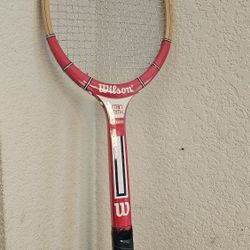 Vintage Wooden Wilson Stan Smith American Tennis Racket Red Good Condition