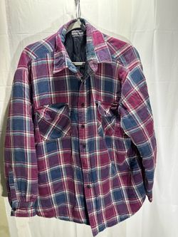 VTG David Taylor:Insulated Quilted Lined~Red Flannel Button Down Jacket Sz XL