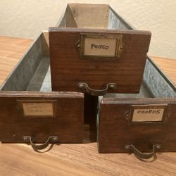 Vintage  Galvanized Drawers