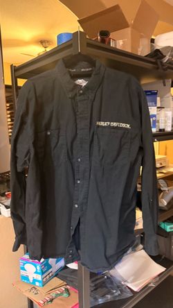 Harley-Davidson Men’s XL Black Button-Down Shirt – Live Free Skull – 96315-10VM