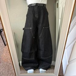 Baggy Black Double Knee Carpenter Jeans