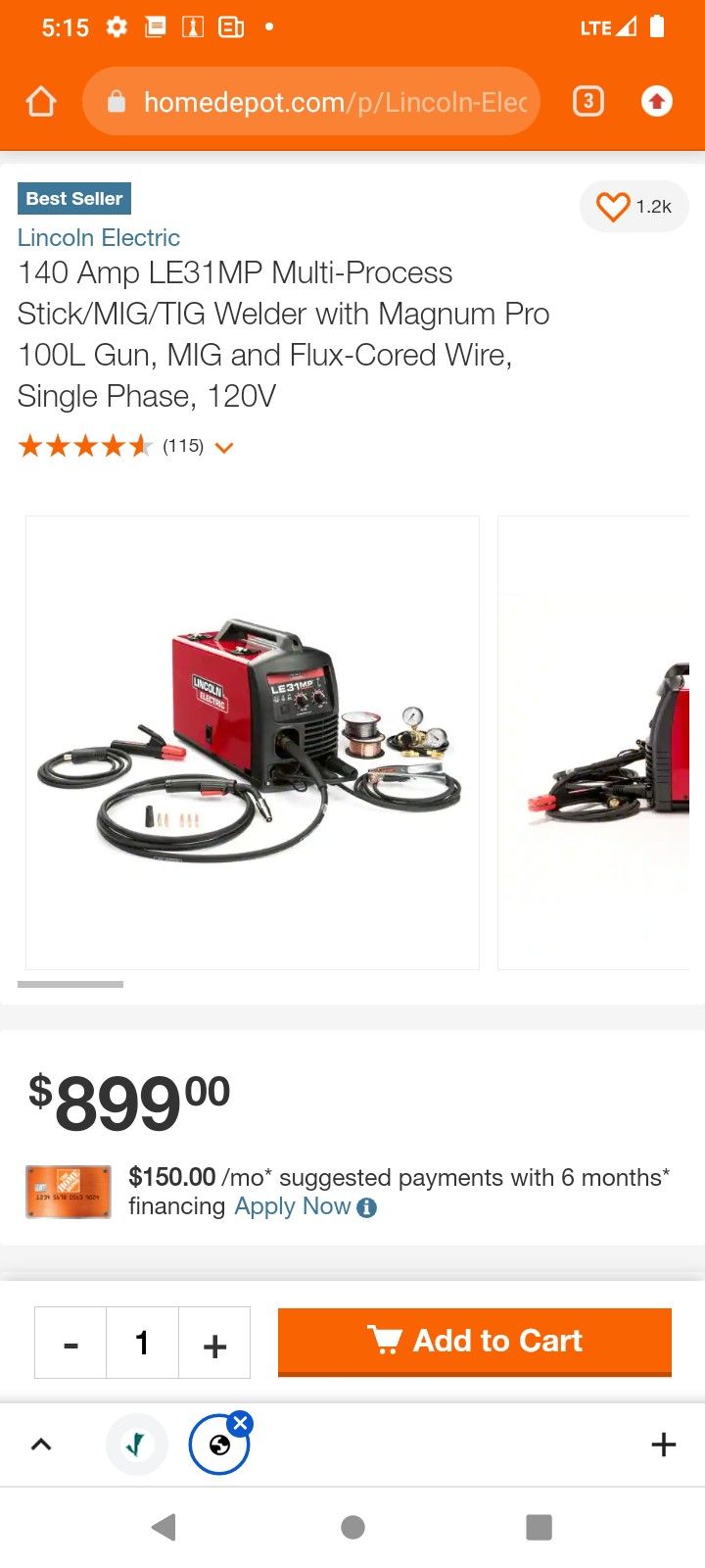 LE31 MP LINCOLN ELETRIC WELDER BRAND NEE