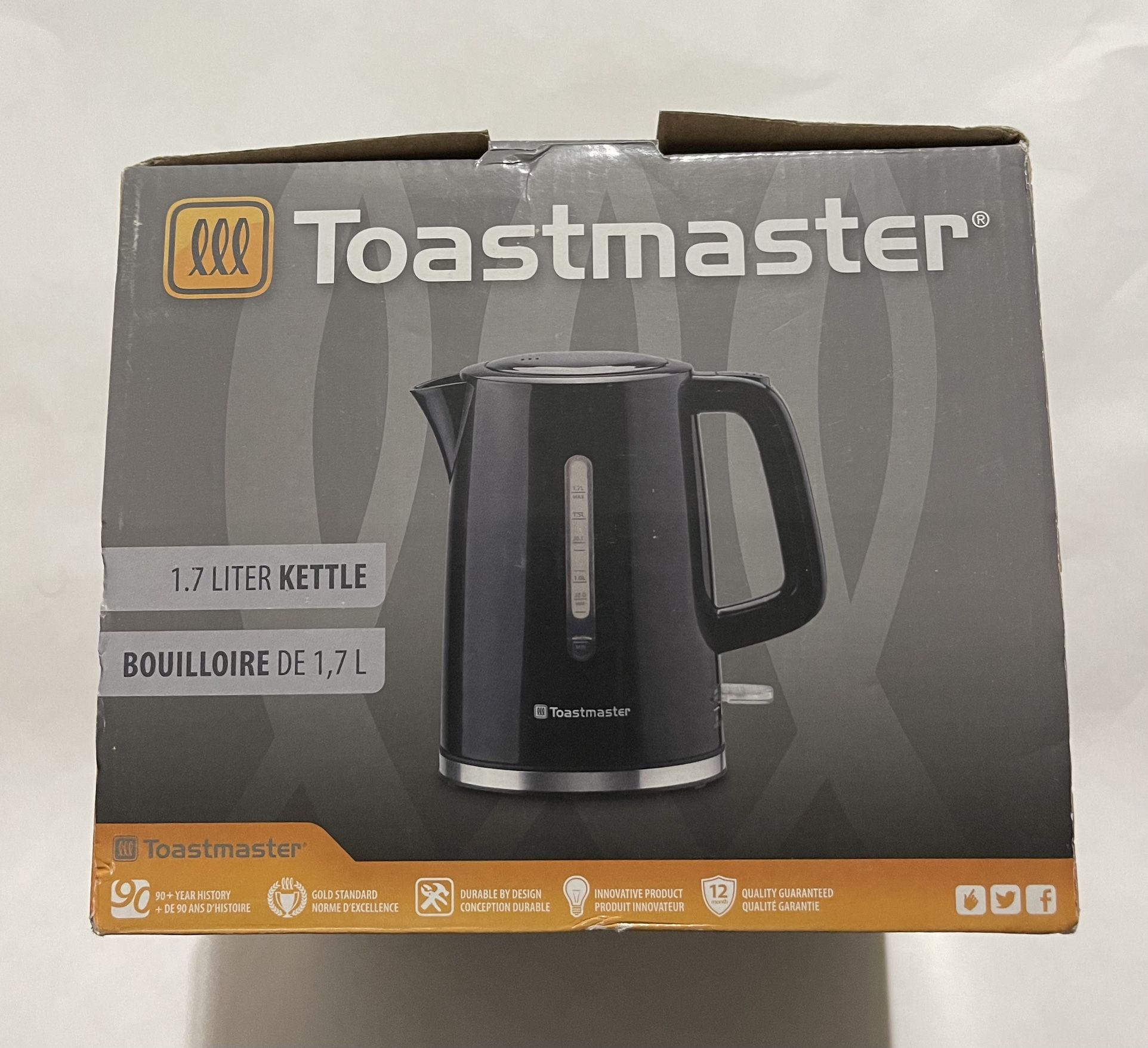Toastmaster TM-796KECB Electric Kettle, 1.7 Liters, Black auto shut off cordless