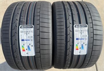 TWO BRAND NEW 325/25ZR21 Continental SportContact 6 Tires Like Michelin Pilot Sport 4S 325-25-21 325 25 21