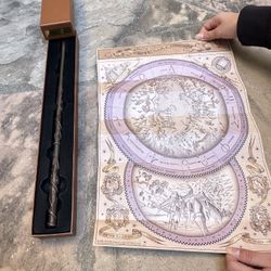 Hermione Granger Wand Wizarding World Of Harry Potter w/Hogsmeade map